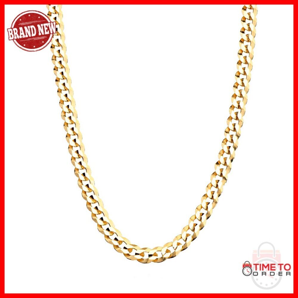5mm Diamond-Cut Cuban Link Chain Necklace 20 Inch Sterling Silver